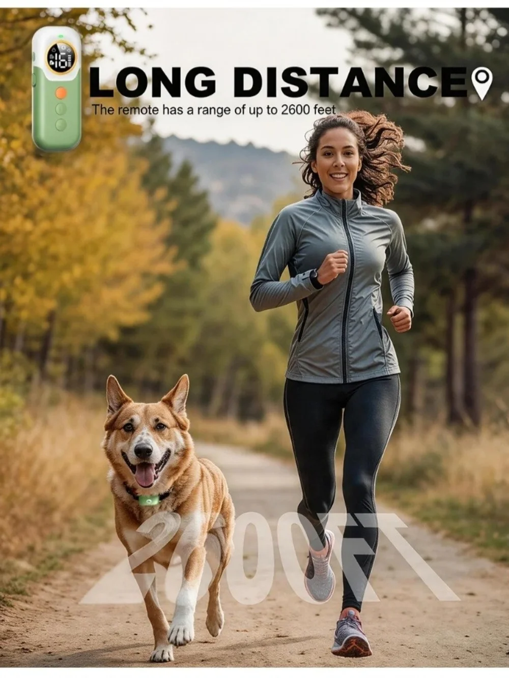 Dog Training Collar-Green Collar W/Digital Display.